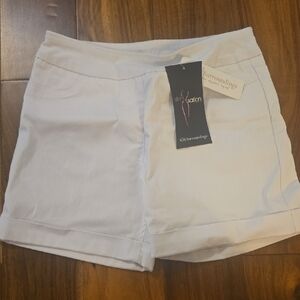 Soft Surroundings White High-Waist Stretch Shorts